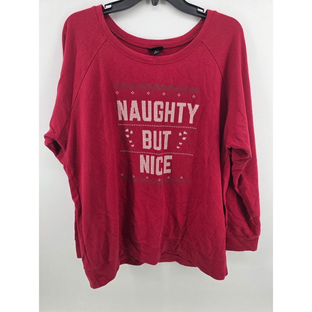 Torrid Naughty But Nice Christmas Sweatshirt Red Size 2